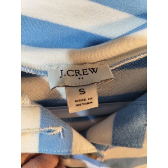 3464) J Crew Factory  Women's Blue Striped Button Front Pullover Top Small - Picture 5 of 6